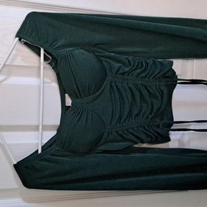 No Boundaries Juniors' Ruched Peasant Top